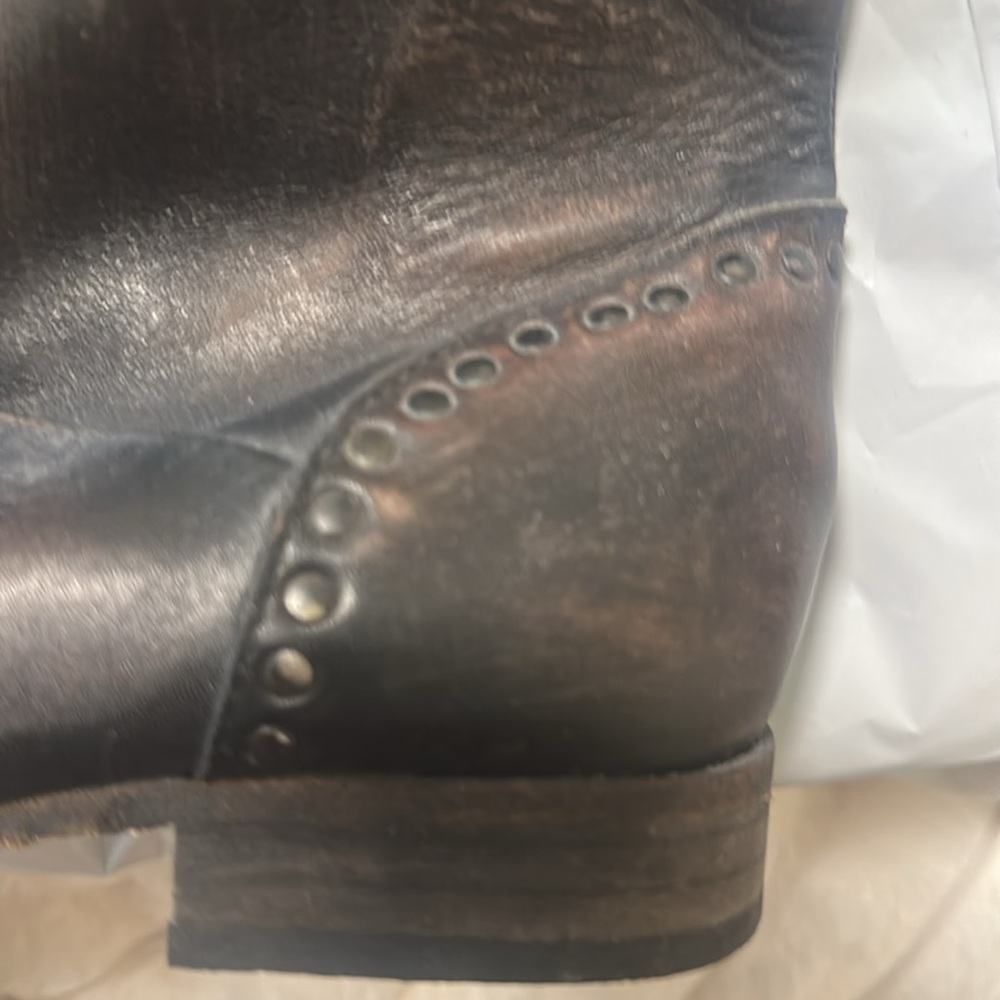 Vintage Free People Brown Leather studded boots - Picture 3 of 8